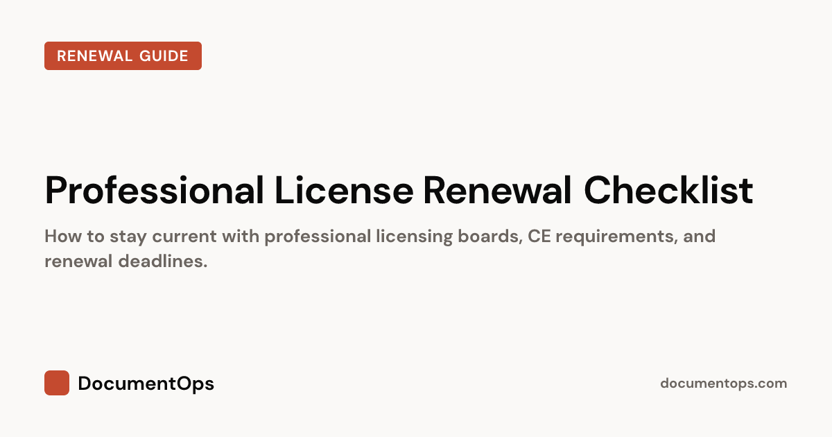 Professional License Renewal Checklist | DocumentOps